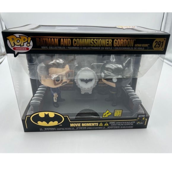 Funko Pop Heroes Batman and Commissioner Gordon Movie Moments 291 DC Lights Up - Picture 2 of 6